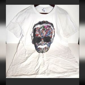 Marvel Avengers Characters Stan Lee Head Shot Men's Graphic Print t-shirt.Size L